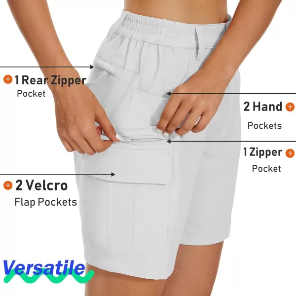MAGCOMSEN Women's 7" Golf Shorts 6 Pockets Quick Dry Hiking Cargo Shorts Lightweight Water Resistant Summer Outdoor Shorts