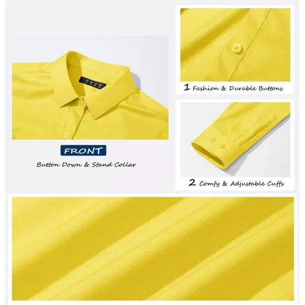 MAGCOMSEN Womens Basic Button Up Shirt Slim Fit Casual Blouse Formal Tops Long-Sleeve Work Wear Dress Shirt