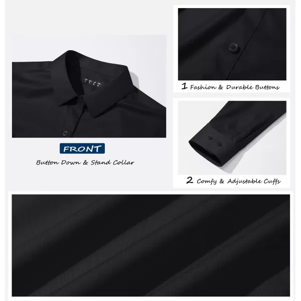 MAGCOMSEN Womens Basic Button Up Shirt Slim Fit Casual Blouse Formal Tops Long-Sleeve Work Wear Dress Shirt