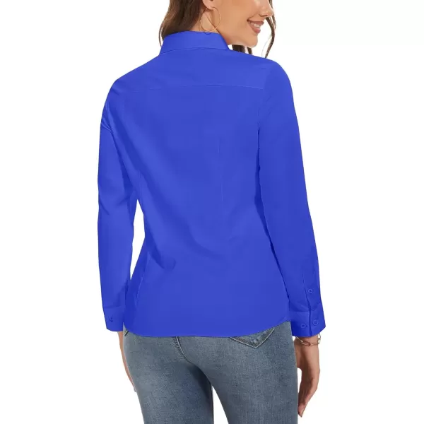 MAGCOMSEN Womens Basic Button Up Shirt Slim Fit Casual Blouse Formal Tops Long-Sleeve Work Wear Dress Shirt