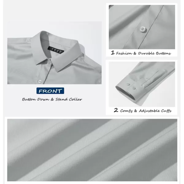 MAGCOMSEN Womens Basic Button Up Shirt Slim Fit Casual Blouse Formal Tops Long-Sleeve Work Wear Dress Shirt