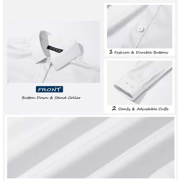 MAGCOMSEN Womens Basic Button Up Shirt Slim Fit Casual Blouse Formal Tops Long-Sleeve Work Wear Dress Shirt