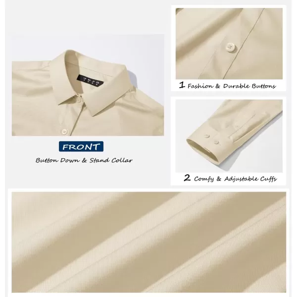 MAGCOMSEN Womens Basic Button Up Shirt Slim Fit Casual Blouse Formal Tops Long-Sleeve Work Wear Dress Shirt