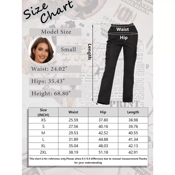MAGCOMSEN Womens Cargo Pants 6 Pockets Cotton Work Pants Casual Stylish Elastic Waistband Military Trousers