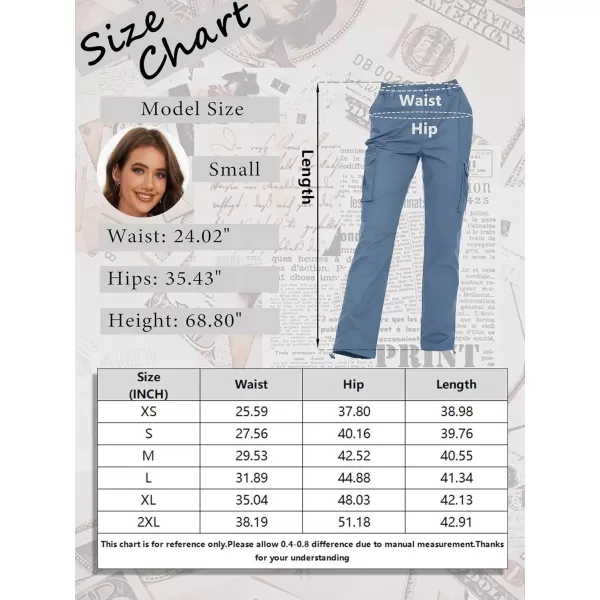 MAGCOMSEN Womens Cargo Pants 6 Pockets Cotton Work Pants Casual Stylish Elastic Waistband Military Trousers