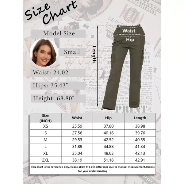 MAGCOMSEN Womens Cargo Pants 6 Pockets Cotton Work Pants Casual Stylish Elastic Waistband Military Trousers