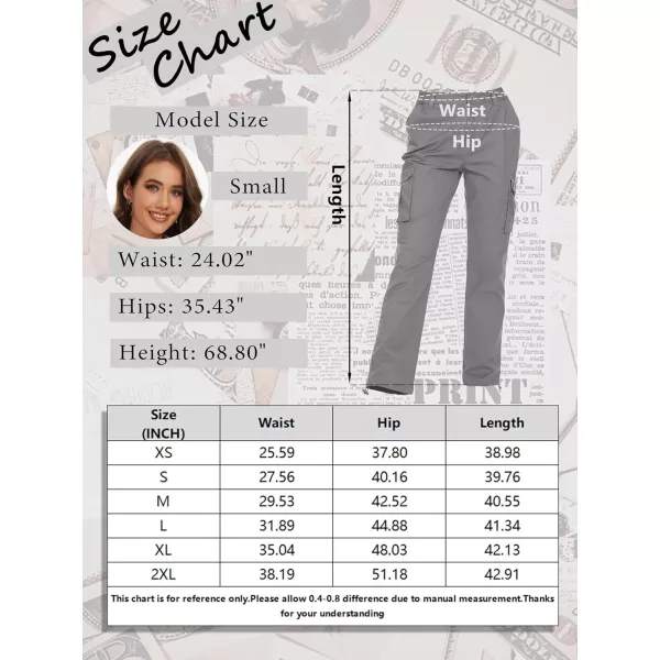 MAGCOMSEN Womens Cargo Pants 6 Pockets Cotton Work Pants Casual Stylish Elastic Waistband Military Trousers