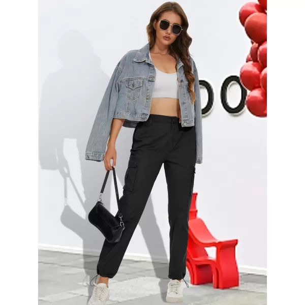 MAGCOMSEN Womens Cargo Pants 6 Pockets Cotton Work Pants Casual Stylish Elastic Waistband Military Trousers