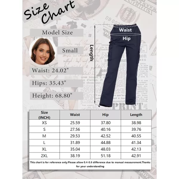 MAGCOMSEN Womens Cargo Pants 6 Pockets Cotton Work Pants Casual Stylish Elastic Waistband Military Trousers