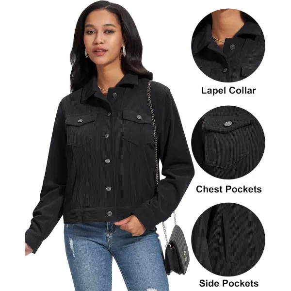 MAGCOMSEN Women's Casual Corduroy Jackets Soft Warm Button Down Shacket Jacket Long Sleeve Fall Outerwear with Pockets