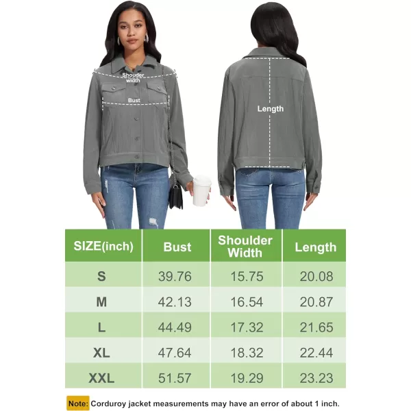 MAGCOMSEN Women's Casual Corduroy Jackets Soft Warm Button Down Shacket Jacket Long Sleeve Fall Outerwear with Pockets