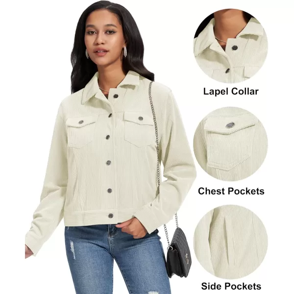 MAGCOMSEN Women's Casual Corduroy Jackets Soft Warm Button Down Shacket Jacket Long Sleeve Fall Outerwear with Pockets