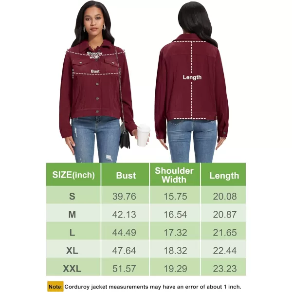 MAGCOMSEN Women's Casual Corduroy Jackets Soft Warm Button Down Shacket Jacket Long Sleeve Fall Outerwear with Pockets