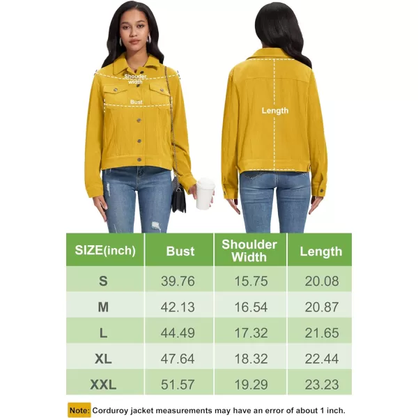 MAGCOMSEN Women's Casual Corduroy Jackets Soft Warm Button Down Shacket Jacket Long Sleeve Fall Outerwear with Pockets