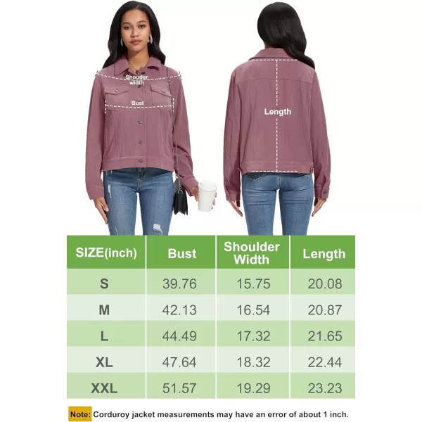 MAGCOMSEN Women's Casual Corduroy Jackets Soft Warm Button Down Shacket Jacket Long Sleeve Fall Outerwear with Pockets