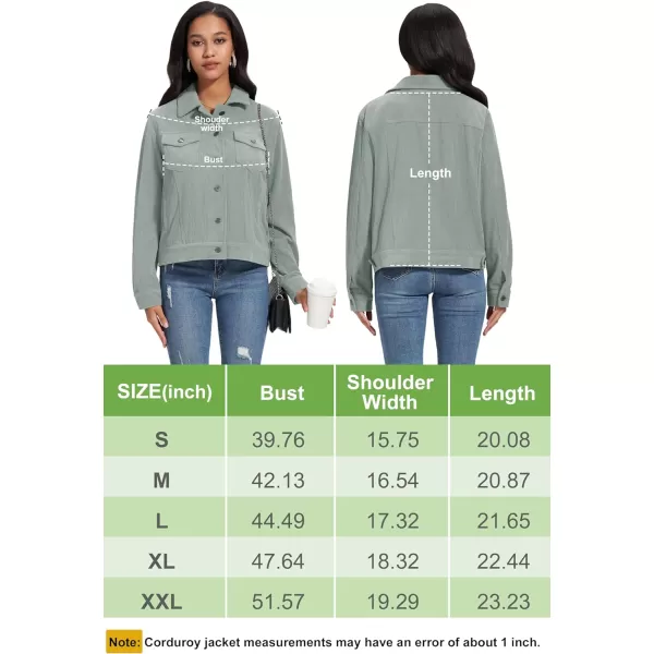 MAGCOMSEN Women's Casual Corduroy Jackets Soft Warm Button Down Shacket Jacket Long Sleeve Fall Outerwear with Pockets