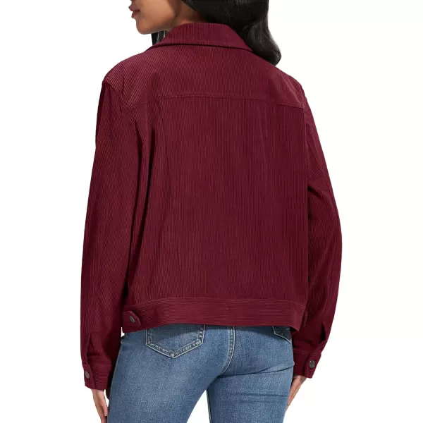 MAGCOMSEN Women's Casual Corduroy Jackets Soft Warm Button Down Shacket Jacket Long Sleeve Fall Outerwear with Pockets