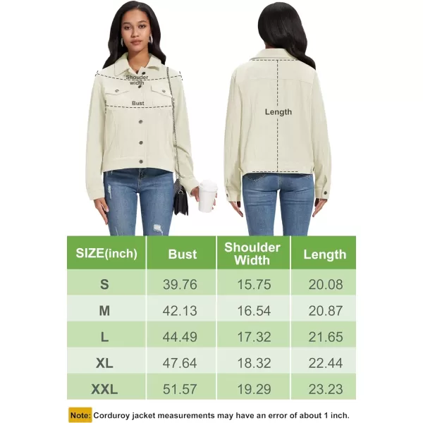 MAGCOMSEN Women's Casual Corduroy Jackets Soft Warm Button Down Shacket Jacket Long Sleeve Fall Outerwear with Pockets