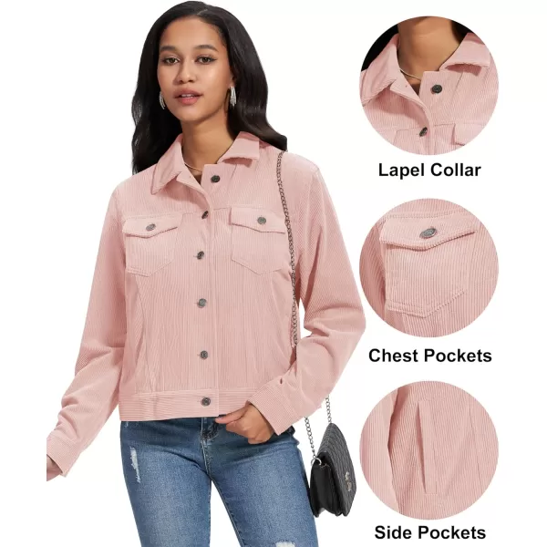 MAGCOMSEN Women's Casual Corduroy Jackets Soft Warm Button Down Shacket Jacket Long Sleeve Fall Outerwear with Pockets