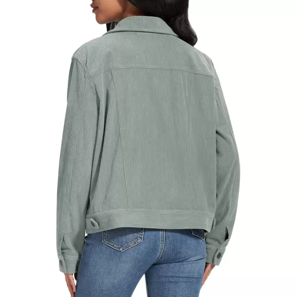MAGCOMSEN Women's Casual Corduroy Jackets Soft Warm Button Down Shacket Jacket Long Sleeve Fall Outerwear with Pockets