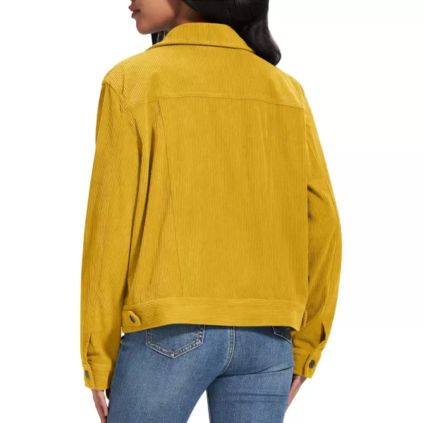 MAGCOMSEN Women's Casual Corduroy Jackets Soft Warm Button Down Shacket Jacket Long Sleeve Fall Outerwear with Pockets