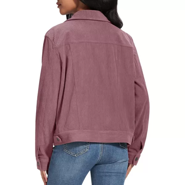 MAGCOMSEN Women's Casual Corduroy Jackets Soft Warm Button Down Shacket Jacket Long Sleeve Fall Outerwear with Pockets