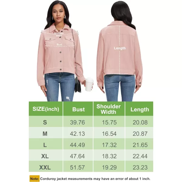 MAGCOMSEN Women's Casual Corduroy Jackets Soft Warm Button Down Shacket Jacket Long Sleeve Fall Outerwear with Pockets
