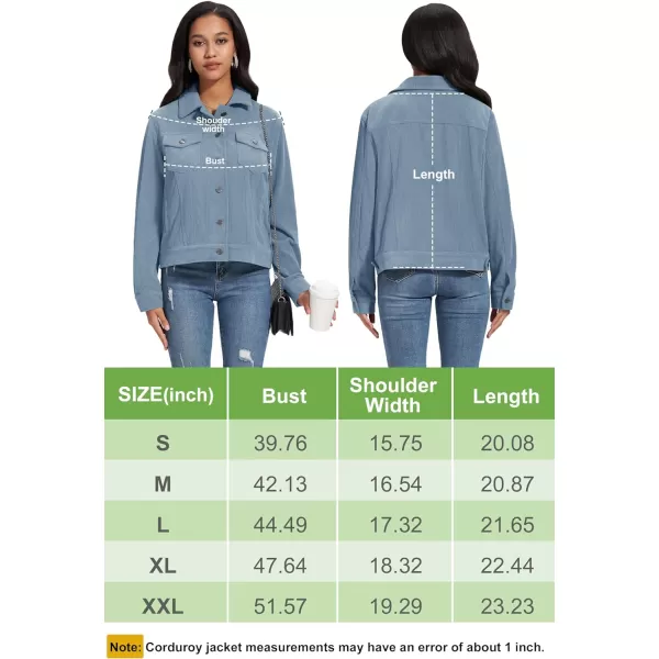 MAGCOMSEN Women's Casual Corduroy Jackets Soft Warm Button Down Shacket Jacket Long Sleeve Fall Outerwear with Pockets