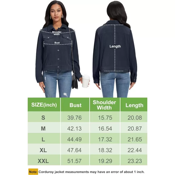 MAGCOMSEN Women's Casual Corduroy Jackets Soft Warm Button Down Shacket Jacket Long Sleeve Fall Outerwear with Pockets