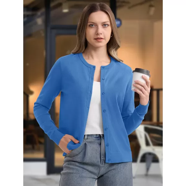 MAGCOMSEN Women's Classic Cardigan Sweater Long Sleeve Button Down Crew Neck Open Front Casual Knit Cardigan
