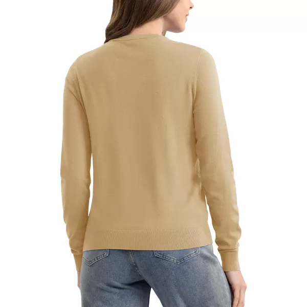 MAGCOMSEN Women's Classic Cardigan Sweater Long Sleeve Button Down Crew Neck Open Front Casual Knit Cardigan