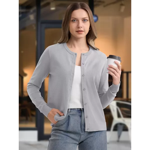 MAGCOMSEN Women's Classic Cardigan Sweater Long Sleeve Button Down Crew Neck Open Front Casual Knit Cardigan
