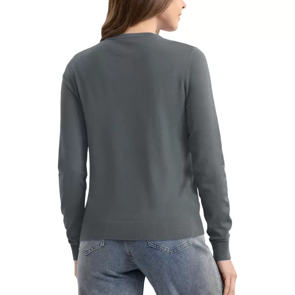 MAGCOMSEN Women's Classic Cardigan Sweater Long Sleeve Button Down Crew Neck Open Front Casual Knit Cardigan