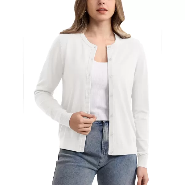 MAGCOMSEN Women's Classic Cardigan Sweater Long Sleeve Button Down Crew Neck Open Front Casual Knit Cardigan