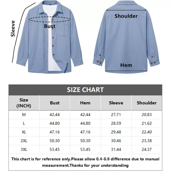 MAGCOMSEN Womens Corduroy Shacket Long Sleeve Button Down Shirt Spring Casual Jacket Bust Pocket Loose Fit Blouse Tops