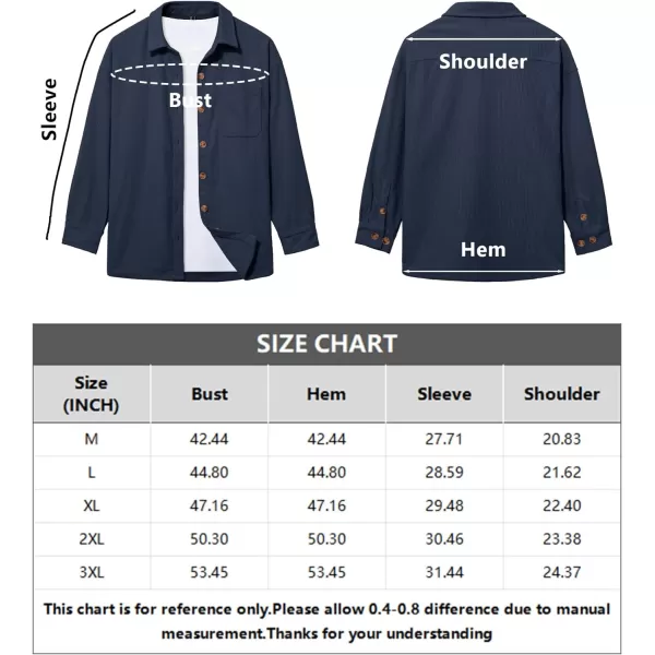 MAGCOMSEN Womens Corduroy Shacket Long Sleeve Button Down Shirt Spring Casual Jacket Bust Pocket Loose Fit Blouse Tops