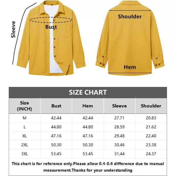 MAGCOMSEN Womens Corduroy Shacket Long Sleeve Button Down Shirt Spring Casual Jacket Bust Pocket Loose Fit Blouse Tops