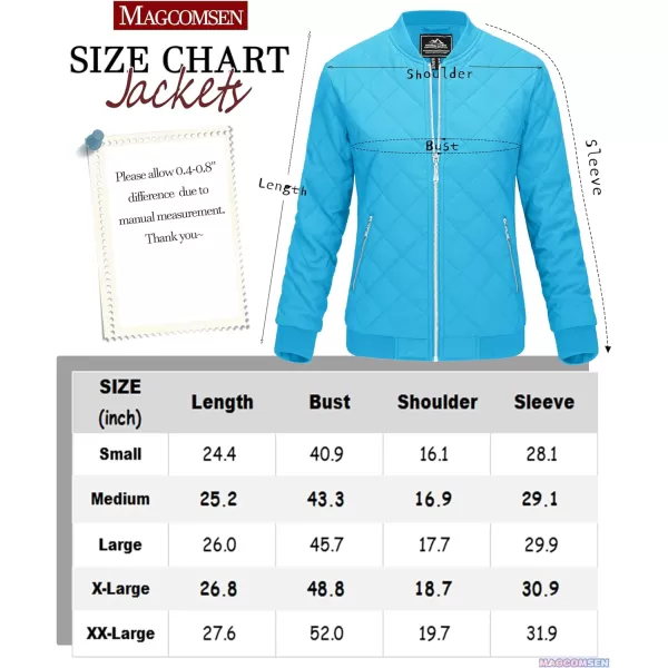 MAGCOMSEN Women's Diamond Quilted Jackets Lightweight Casual Bomber Jacket Warm Cotton Padded Coats with 2 Pockets