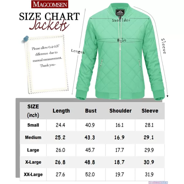 MAGCOMSEN Women's Diamond Quilted Jackets Lightweight Casual Bomber Jacket Warm Cotton Padded Coats with 2 Pockets