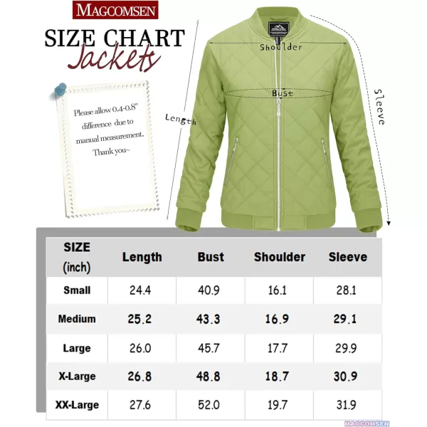 MAGCOMSEN Women's Diamond Quilted Jackets Lightweight Casual Bomber Jacket Warm Cotton Padded Coats with 2 Pockets