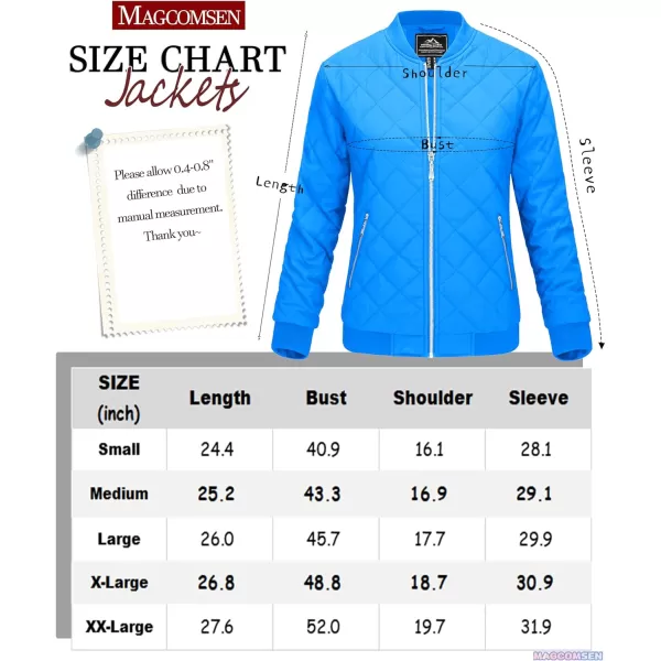 MAGCOMSEN Women's Diamond Quilted Jackets Lightweight Casual Bomber Jacket Warm Cotton Padded Coats with 2 Pockets