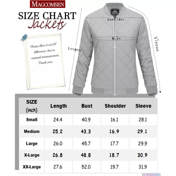 MAGCOMSEN Women's Diamond Quilted Jackets Lightweight Casual Bomber Jacket Warm Cotton Padded Coats with 2 Pockets