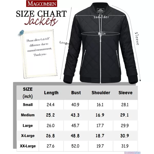 MAGCOMSEN Women's Diamond Quilted Jackets Lightweight Casual Bomber Jacket Warm Cotton Padded Coats with 2 Pockets