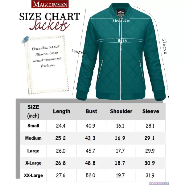 MAGCOMSEN Women's Diamond Quilted Jackets Lightweight Casual Bomber Jacket Warm Cotton Padded Coats with 2 Pockets