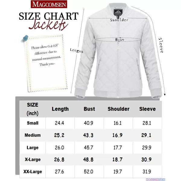 MAGCOMSEN Women's Diamond Quilted Jackets Lightweight Casual Bomber Jacket Warm Cotton Padded Coats with 2 Pockets