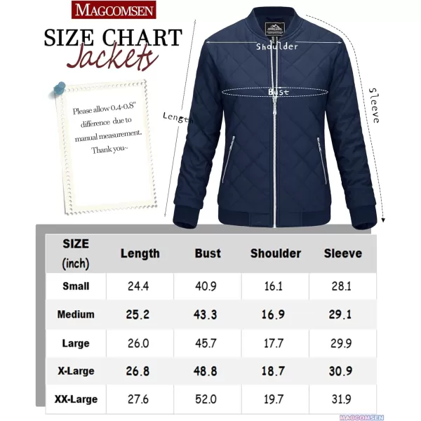 MAGCOMSEN Women's Diamond Quilted Jackets Lightweight Casual Bomber Jacket Warm Cotton Padded Coats with 2 Pockets