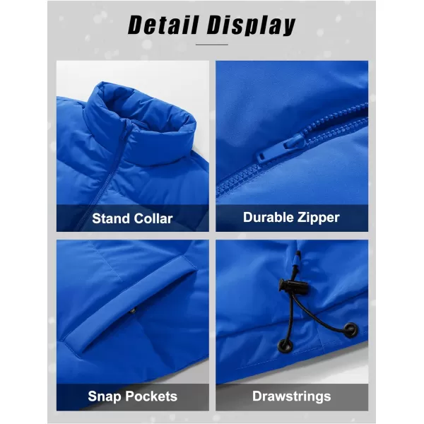 MAGCOMSEN Women's Down Jacket Baggy Puffer Jackets Stand Collar Water-resistant Winter Padded Quilted Coat with Pockets