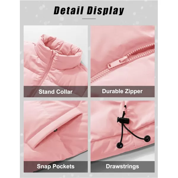 MAGCOMSEN Women's Down Jacket Baggy Puffer Jackets Stand Collar Water-resistant Winter Padded Quilted Coat with Pockets
