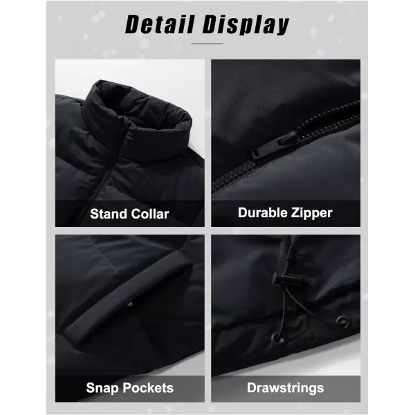 MAGCOMSEN Women's Down Jacket Baggy Puffer Jackets Stand Collar Water-resistant Winter Padded Quilted Coat with Pockets