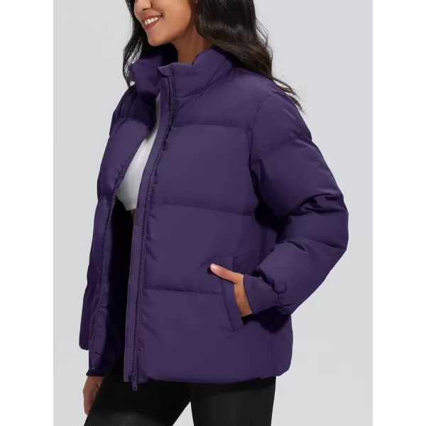 MAGCOMSEN Women's Down Jacket Baggy Puffer Jackets Stand Collar Water-resistant Winter Padded Quilted Coat with Pockets
